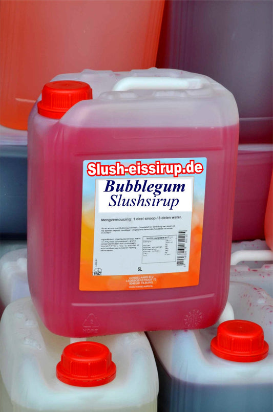Bubblegum Slush Syrup - 5 liter tank - Vorselaars - Slushsiroop.com - The ice-cold ice drink