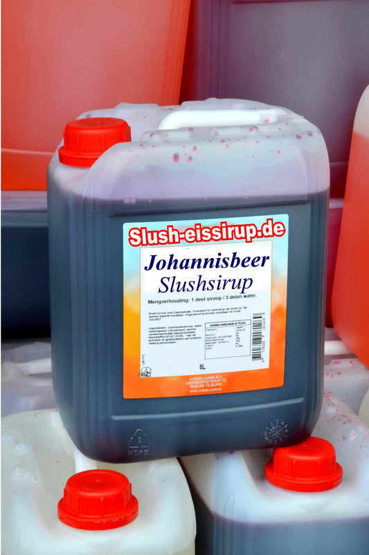 Slush Syrup CASSIS flavour - 5 ltr tank - Vorselaars - Slushsiroop.com - The delicious ice drink for everyone!