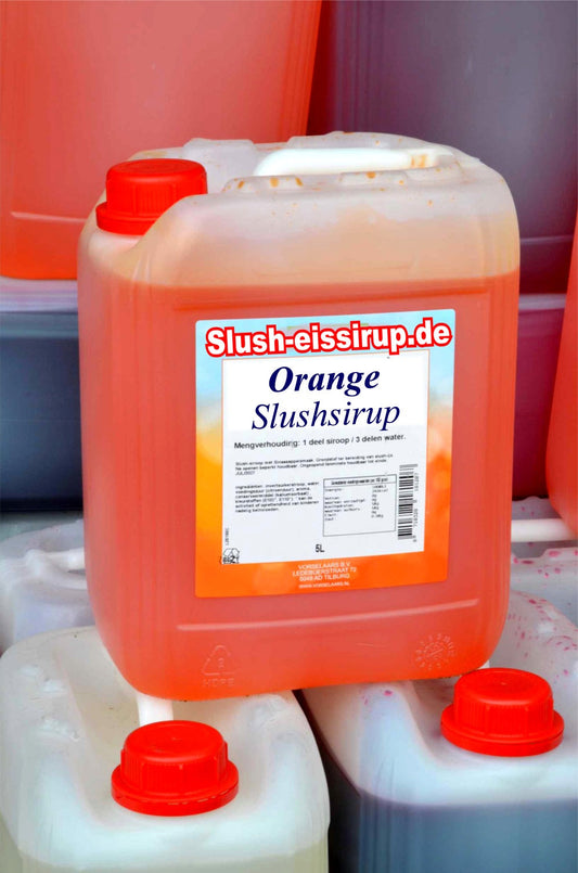 Slush syrup ORANGE flavor - 5-liter tank - Vorselaars -Slushsiroop.com