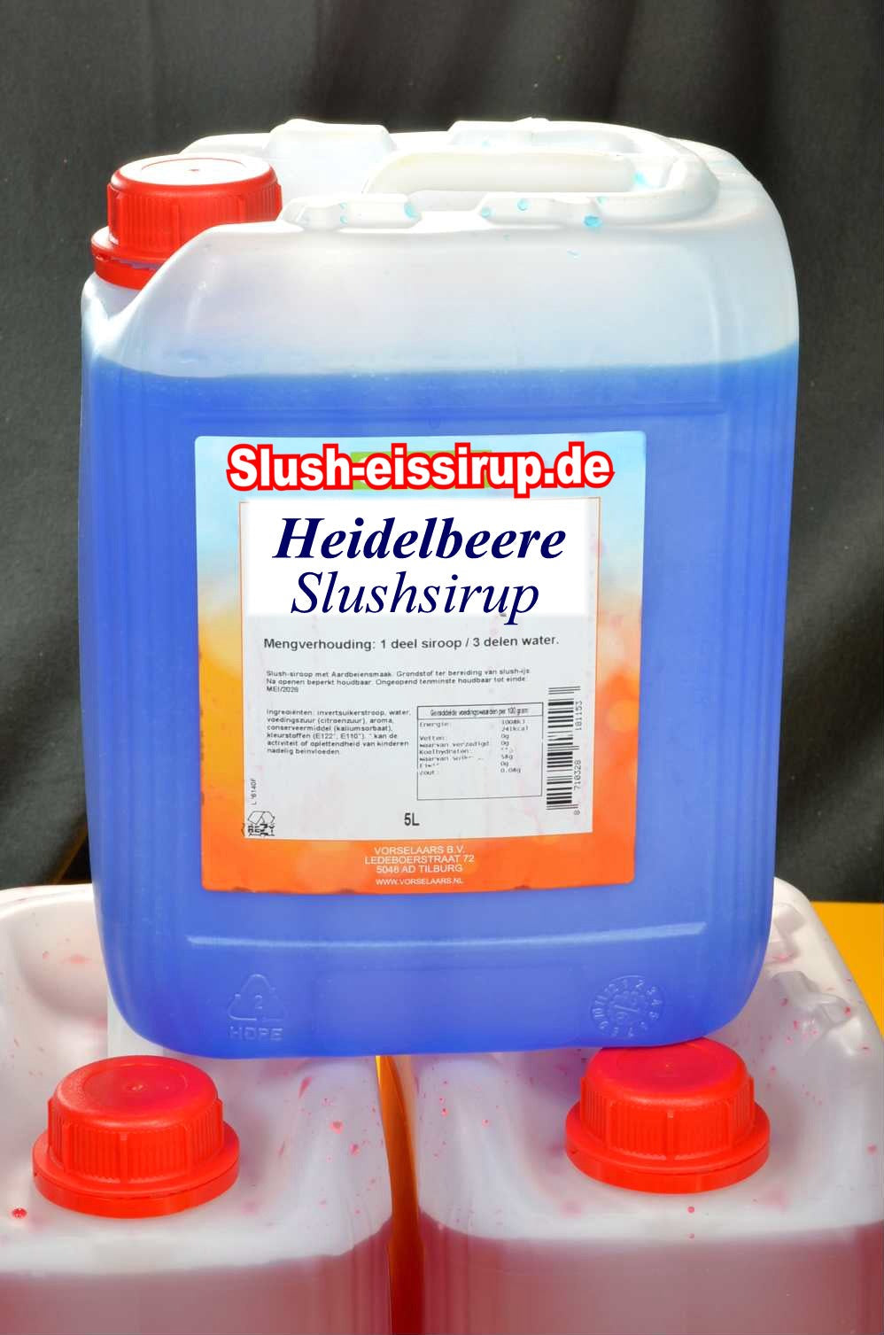 D-Slushsiroop BOSBESSEN smaak - tank met 5 ltr - Vorselaars - Slushsiroop.nl  -  Een ijskoude lekkernij voor jong en oud.