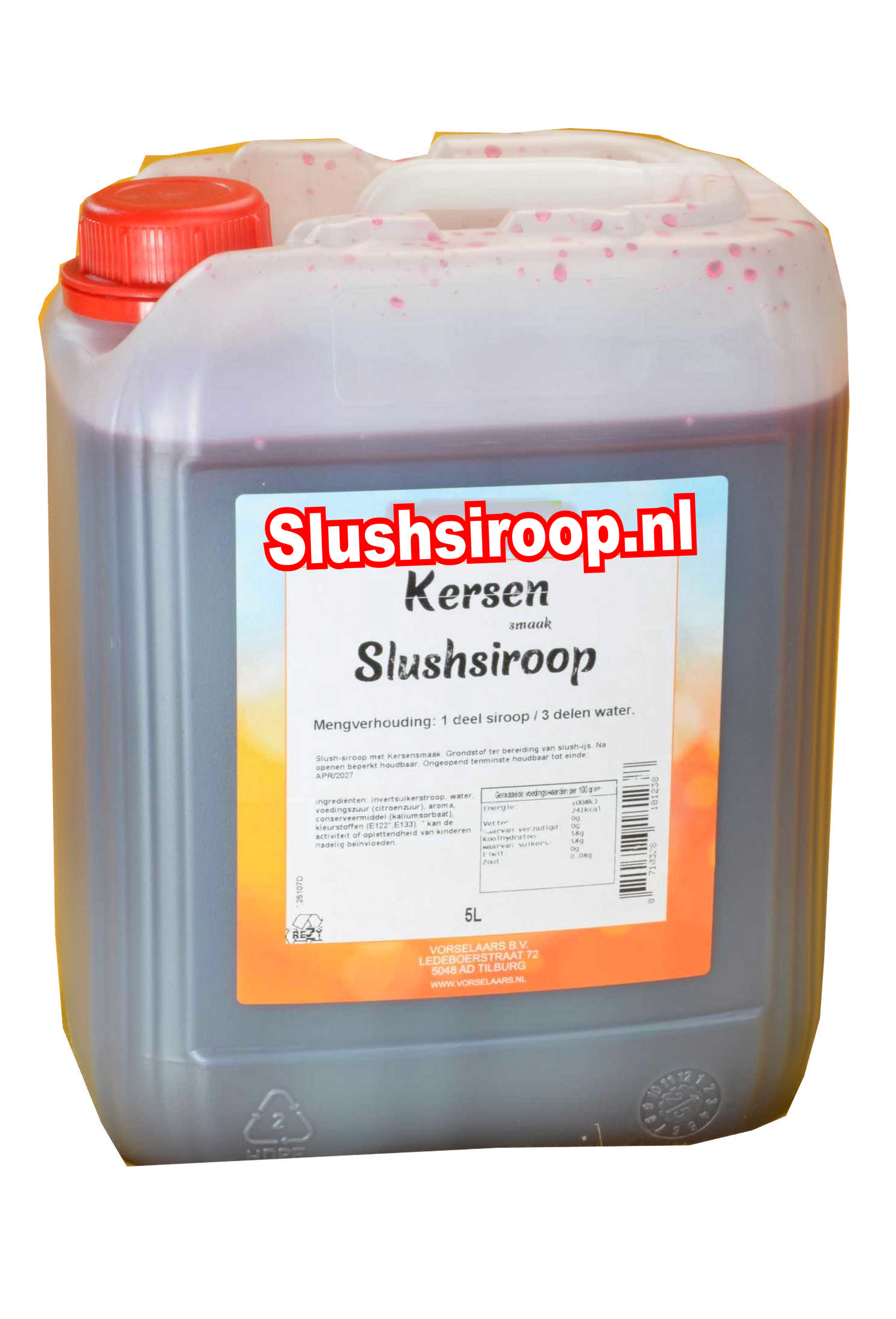 Kersen slush siroop - slushsiroop.nl 5 liter