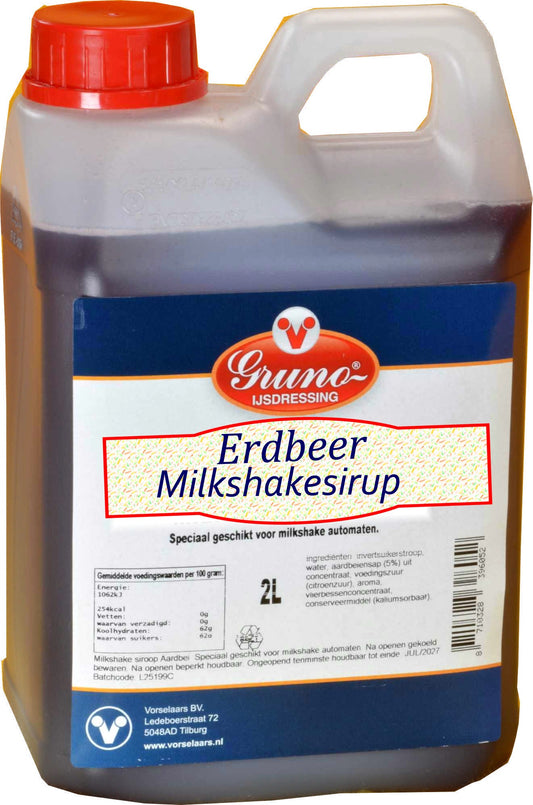 GRUNO - MilaNNE Milkshake syrup STRAWBERRY flavour, tank a, 2 liters