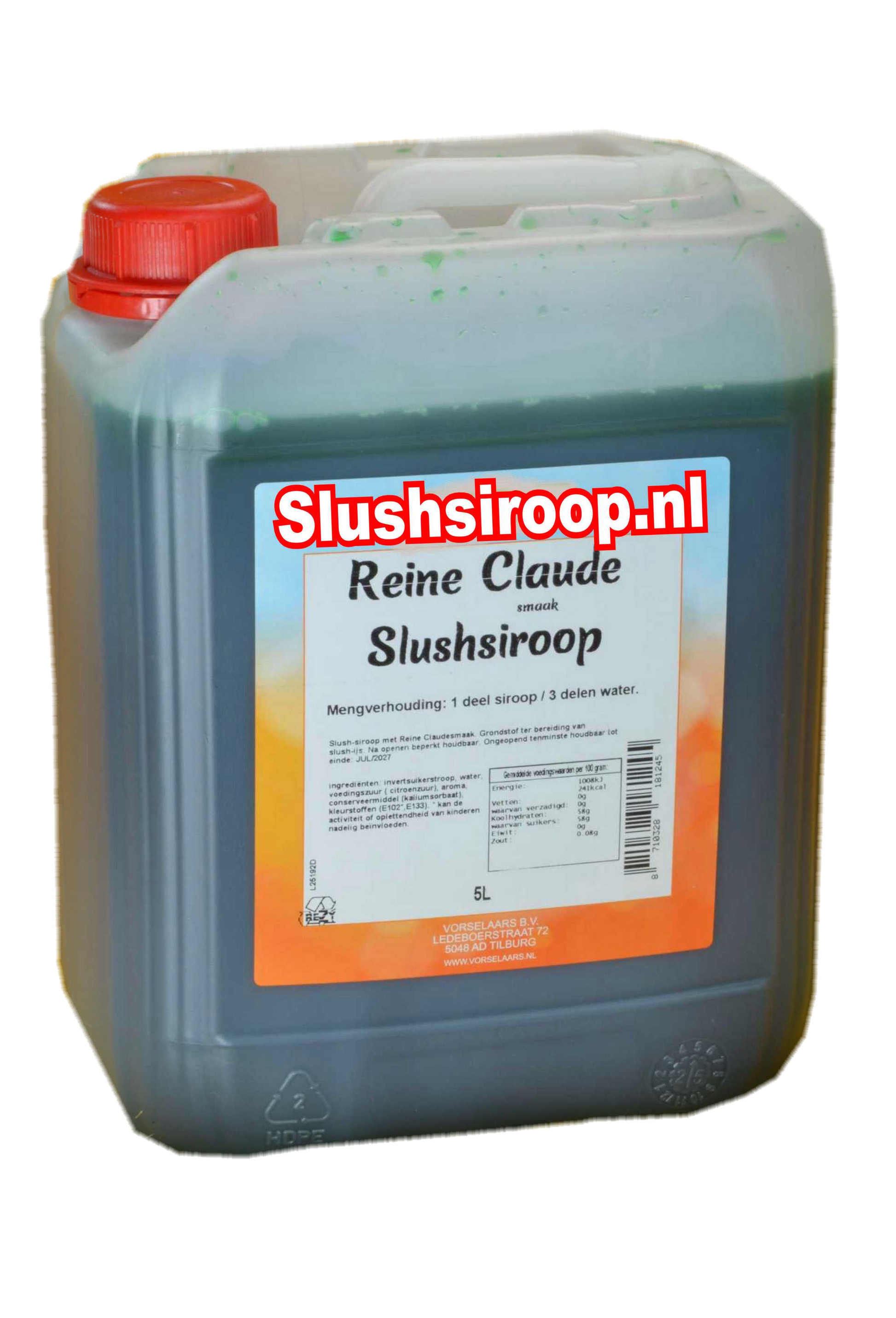Tank reine claude slush siroop - slushsiroop.nl 5 liter