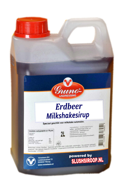 GRUNO - MilaNNE Milkshake syrup STRAWBERRY flavour, tank a, 2 liters