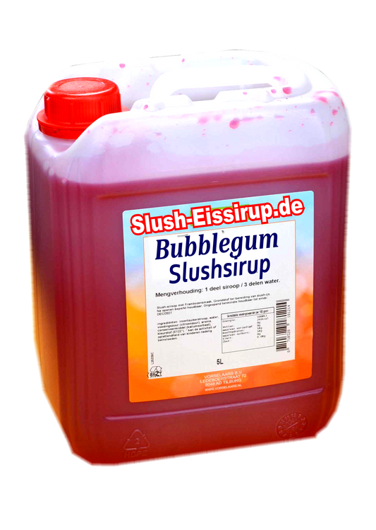 Bubblegum Slush Syrup - 5 liter tank - Vorselaars - Slushsiroop.com - The ice-cold ice drink