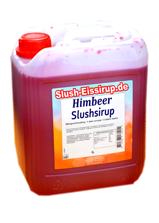 Raspberry flavor slush syrup - 5-liter tank - Vorselaars - Slushsiroop.com